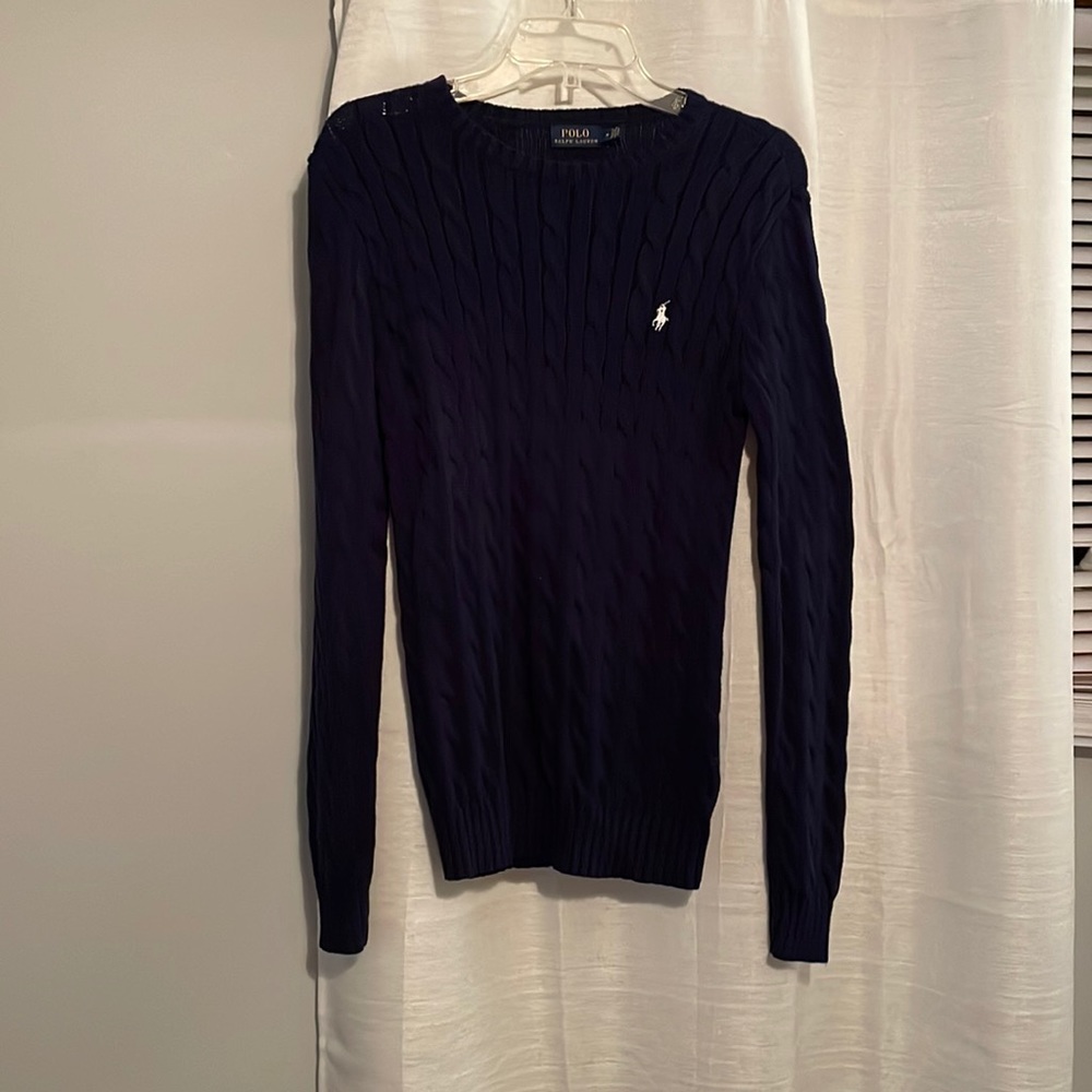 Polo Ralph Lauren cable knit sweater navy sz M